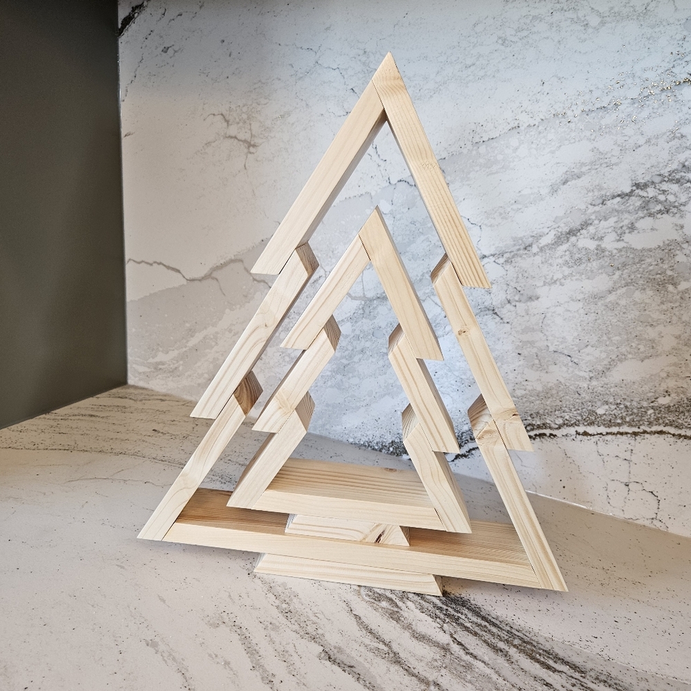❌️❌️SOLD❌️❌️Handcrafted Wood Nested Christmas Trees Holiday Decor